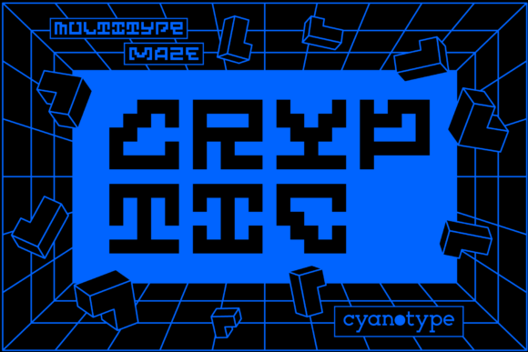 MultiType Maze Cryptic: The Pixelated Display Font for Unique Shop Branding