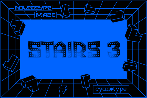 MultiType Maze Stairs 3: A Unique Pixelated Typeface for Bold Branding