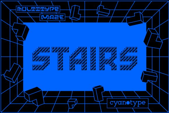 MultiType Maze Stairs: The Pixelated Display Font for Bold Branding