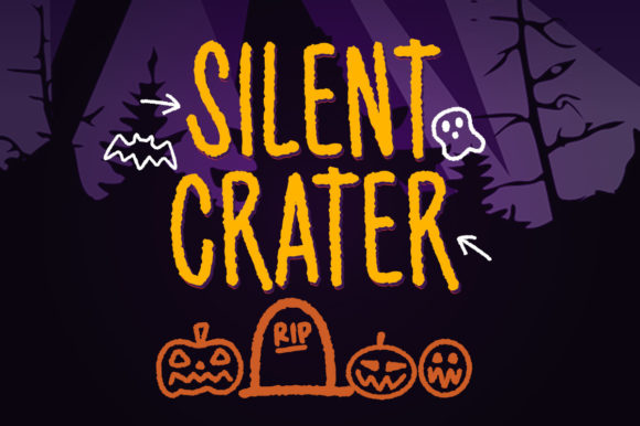 Silent Crater: A Dark Display Font for Spooky Crafts and Designs